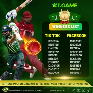 Pakistan wins 1st Test by 127 runs in the West Indies tour of Pakistan, with lucky winners announced.